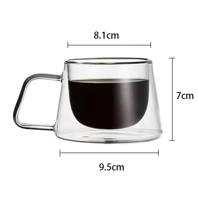 DEOUNY 450ml Coffee Mug Large Clear Jumbo Glass With Double Wall