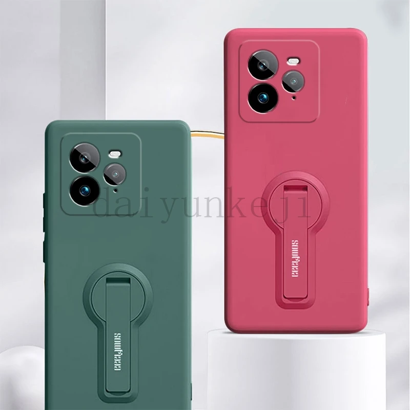 Silicone Soft Protective Phone Case with Bracket and Screen Protector