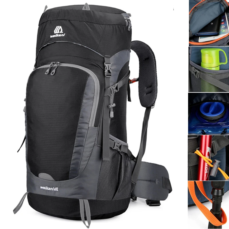 65l Unisex Waterproof Outdoor Backpack Travel Climbing Camping Backpack