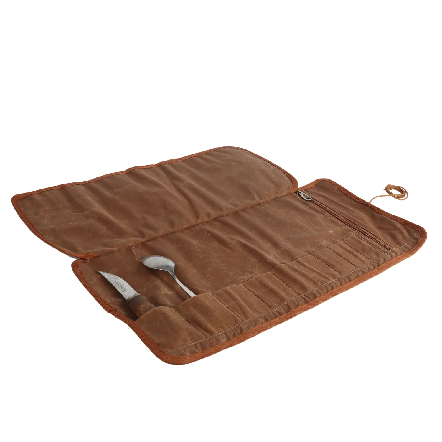 power tool bag Tourbon Vintage Waxed Canvas Tools Roll Up Bag (9 Slots) Portable Carry Case Pouch Workshop Storage Splier Tool Organizer technician tool bag Tool Storage Items