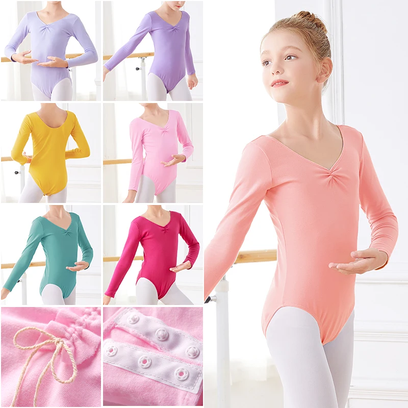 Girls Ballet Dance Costume Kid Long/Short Sleeve Cotton Kids Turnpakje Leotard Girls Gymnastics Dancewear Leotard for Ballet ballet leotard dance leotard girls dance costumes