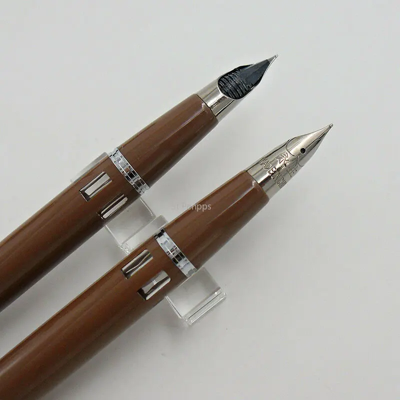 St Penpps 601A Vacumatic Fountain Pen Piston Type Ink Pen Silver Cap F/M/Fude Nib Business Stationery Office School Supplies