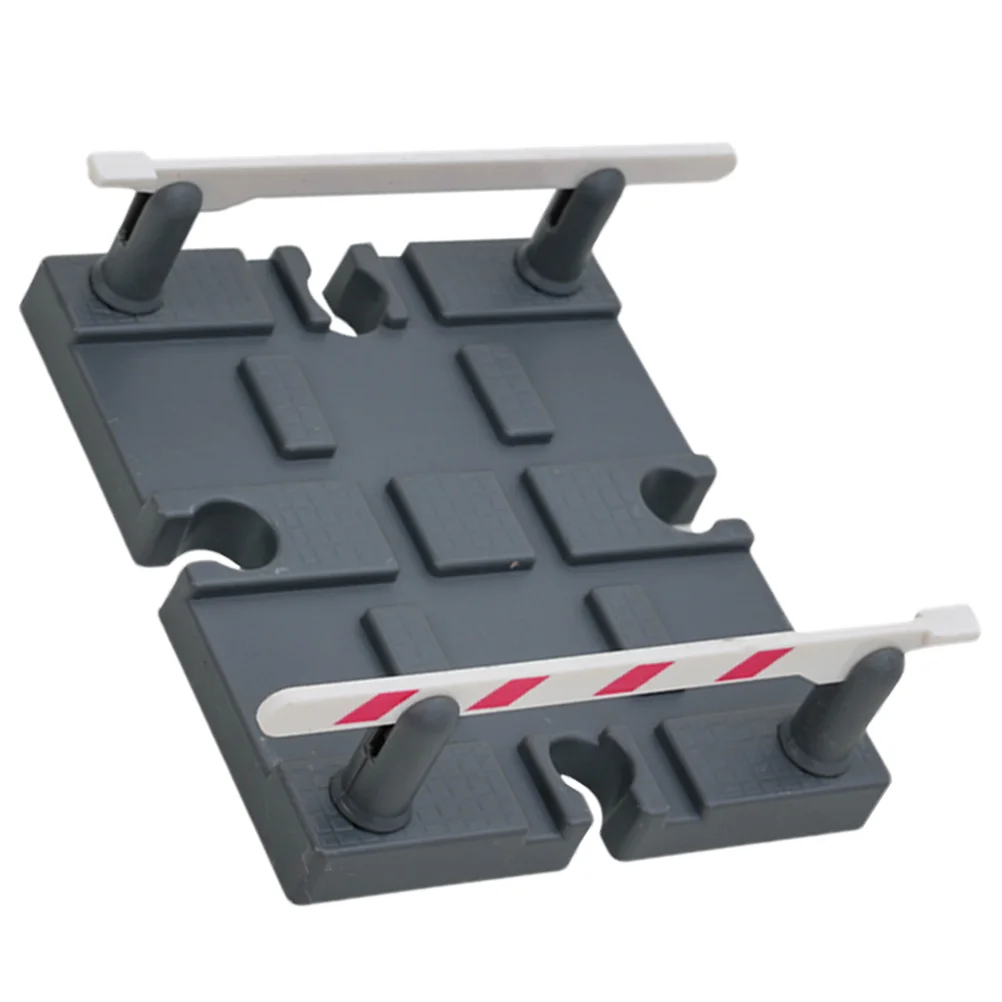 Trainsp Wooden Track Accessories Railway Road Block Funny Model Tracks Railing Barrier Dark Grey Playthings