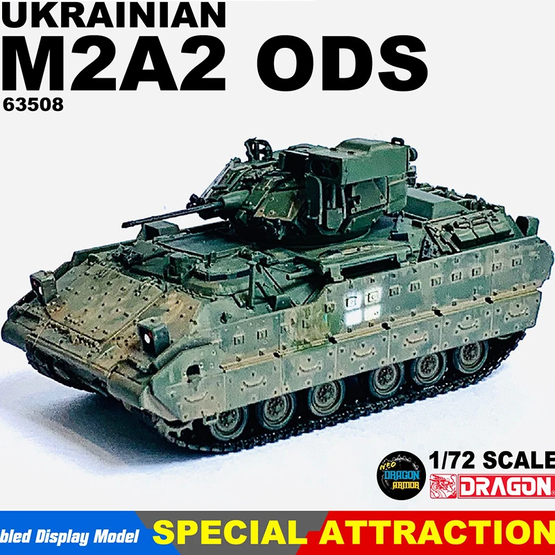 

1:72 Scale PVC Plastic 63508 M2A2 Ukraine ODS Tank Chariot Model Militarized Combat Type Adult Classics Gifts Toy Static Display