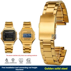 Precision 18mm Solid Stainless Steel Watch Strap (Golden strap)