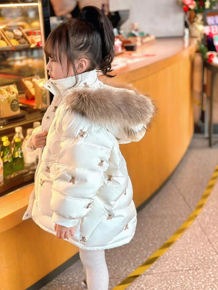 Girls Down Cotton Coat Children's Hooded Collar Winter Snowsuit CH15
