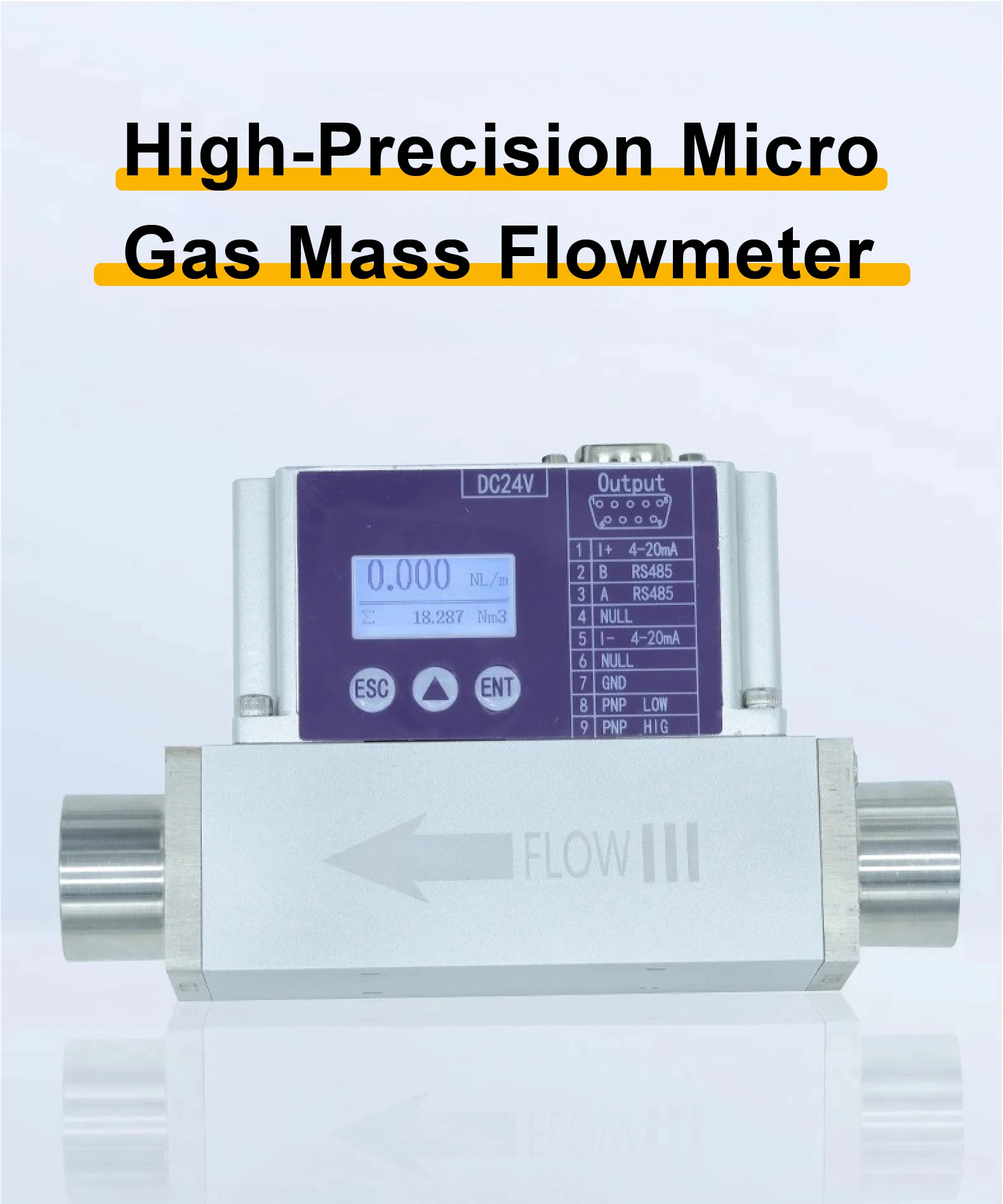 MEMS Thermal Gas Flow Meter LCD Display for Compressed Air Nitrogen Oxygen Monit