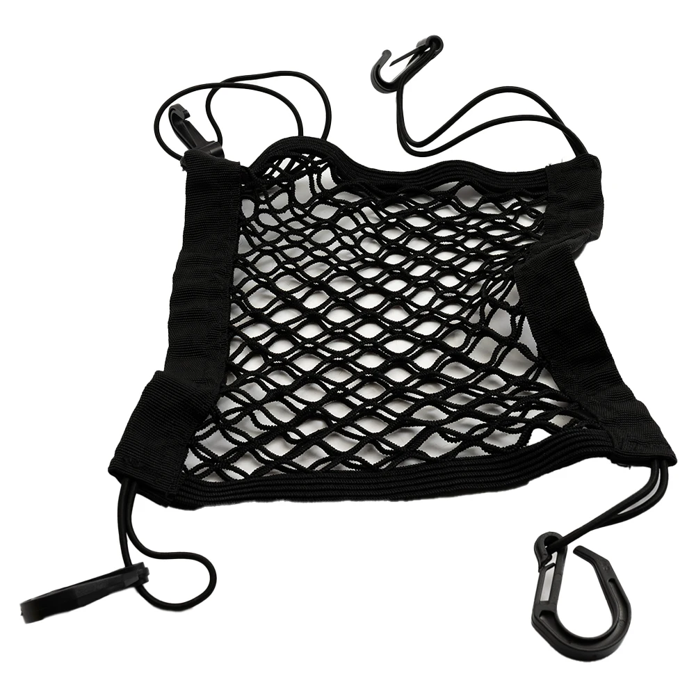 

Brand New Motorcycle Cargo Net Tool Accessory Bike Black Hook Hold Bag Mesh Plastic Hooks Storage 1pcs 23cmx30cm