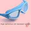 High-definition kidsren's swimming goggles for boys and girls, anti-fog swimming goggles, large-frame goggles, comfortable silic 4