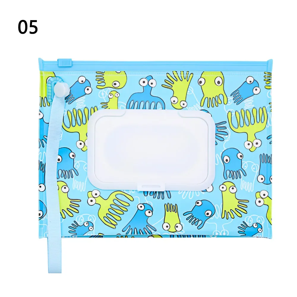 EVA Portable Snap-Strap Wet Wipes Bag with Flip Cover - Stylish Cosmetic Pouch