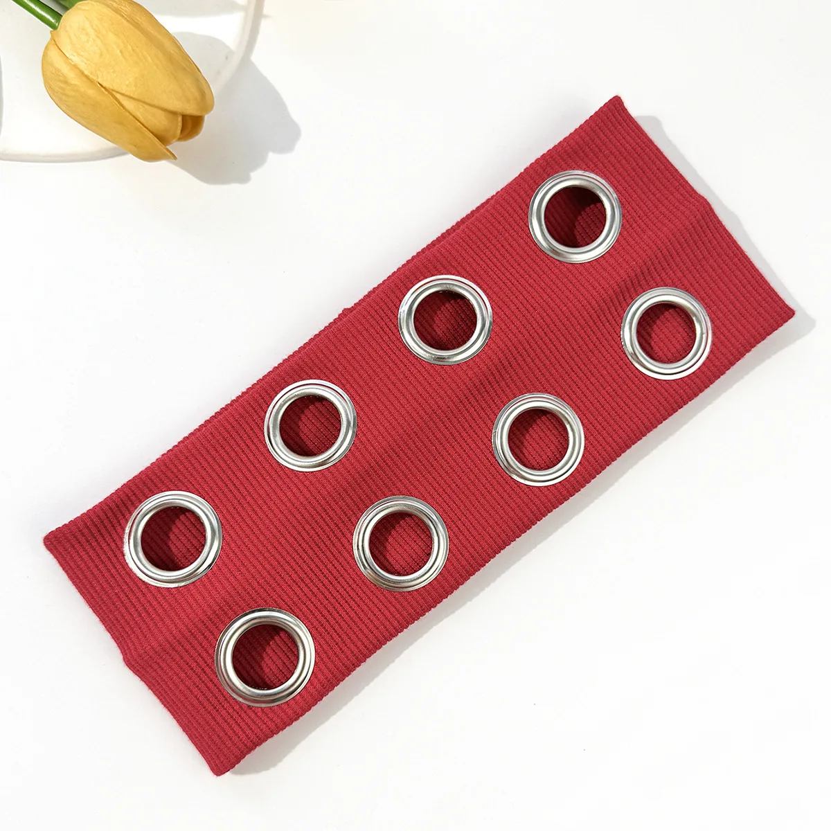Hip-hop Steampunk Elastic Headband – Punk Style with Hollowed Eyelet Design