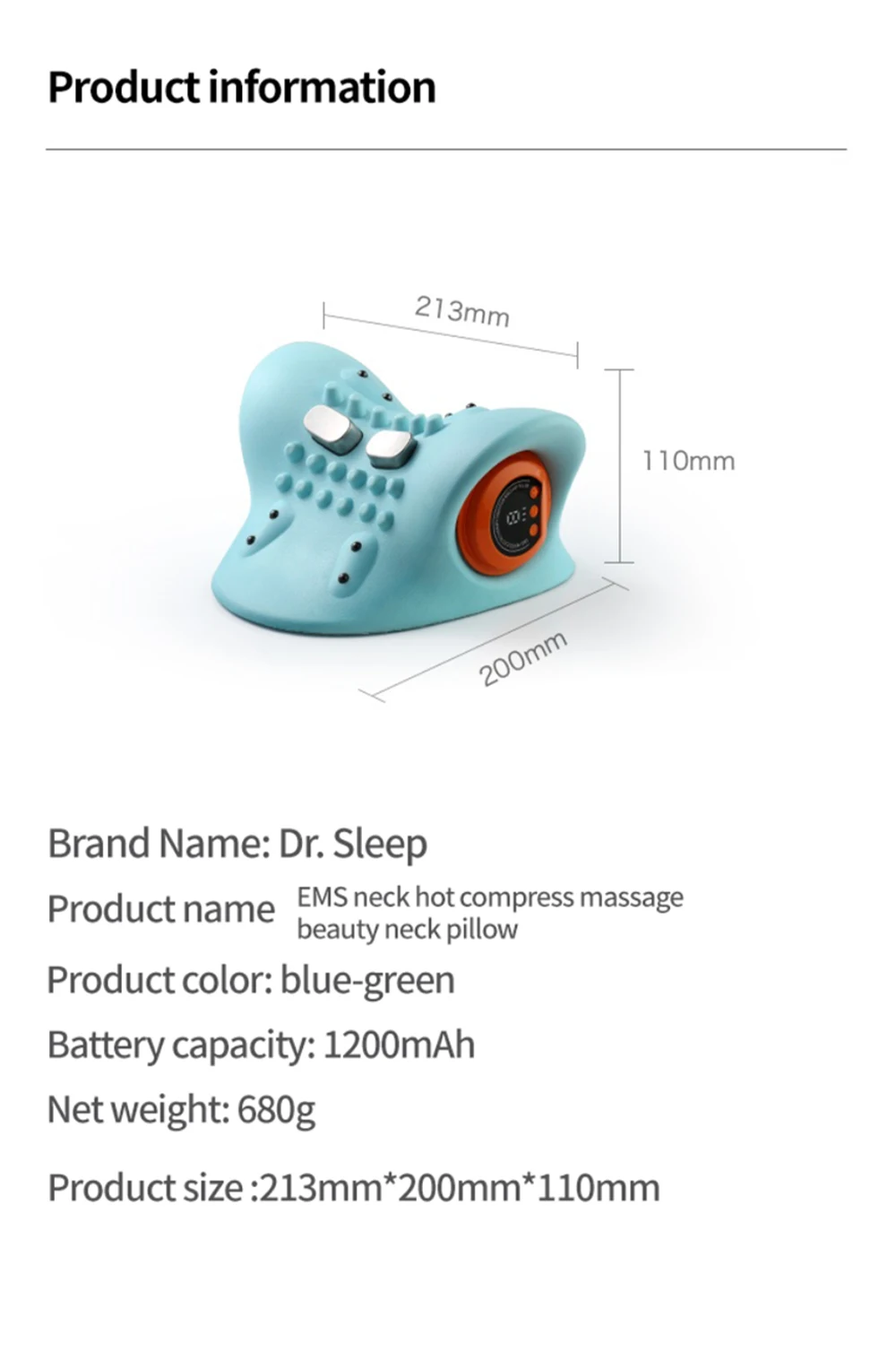 EMS Massager Multifunktionale Infrarot Heizung Airbag Hals Traktion Vibration Halswirbelsäule Schulter Unterstützung Entspannen_voghion.com