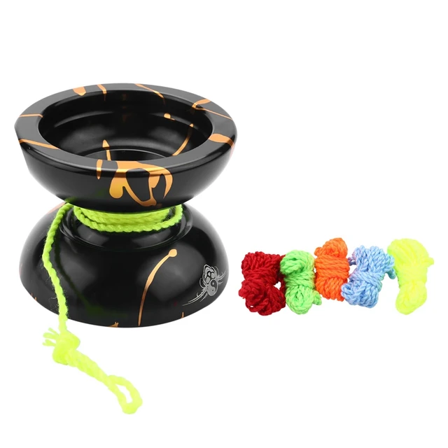 Magicyoyo N11 Alloy Aluminum Professional Yoyo Unresponsive Yoyo Ball (Black Golden) Bag, Glove 5 Strings 2