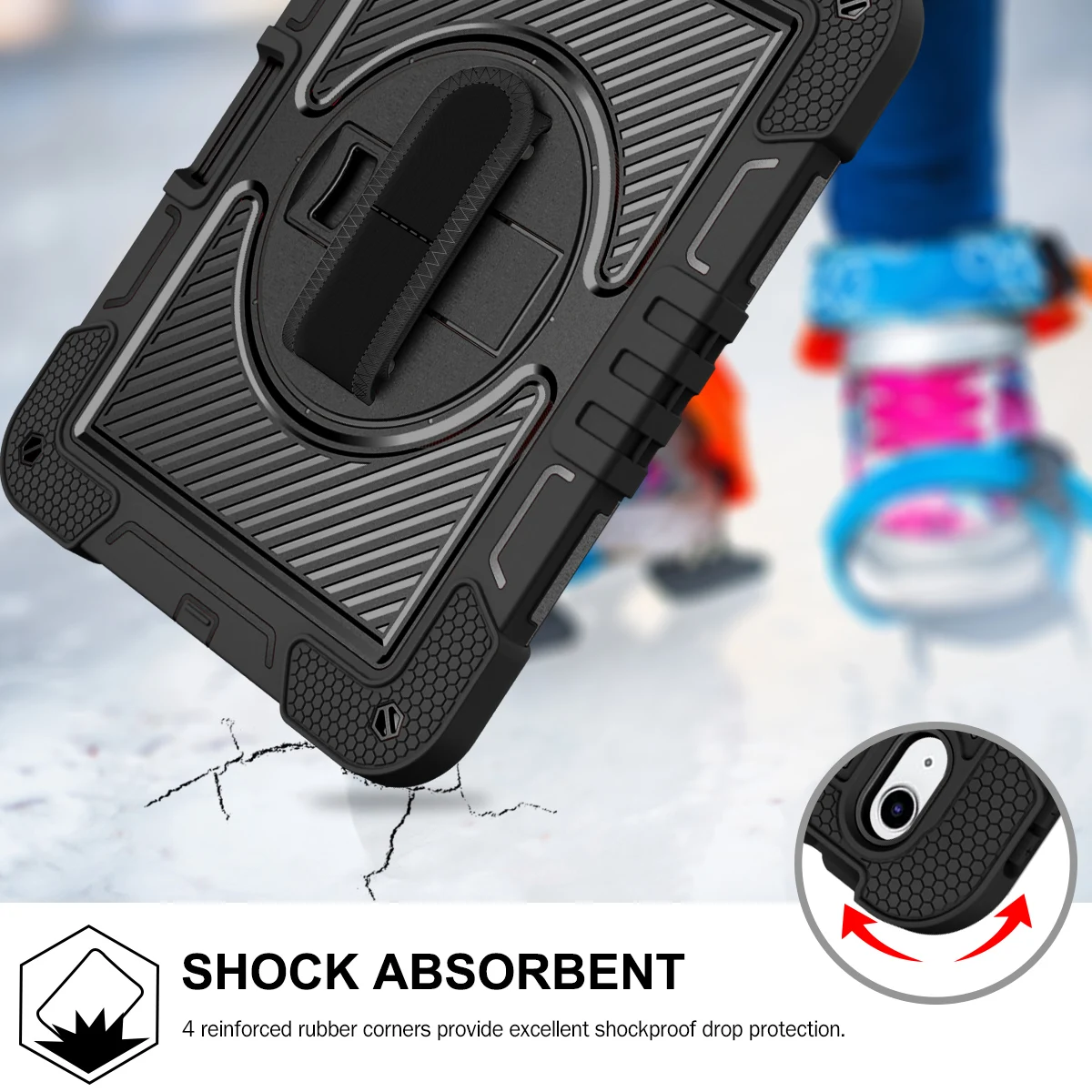 para ipad generation caso com suporte de rotação de resistente prova de choque capa áspera