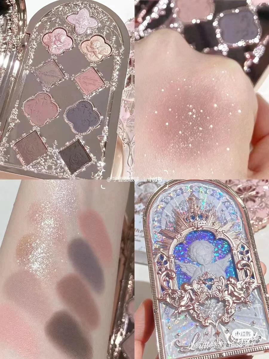 Flower Sa Little Angel Nine Color Eyeshadow Matte Fine Sparkle Pearl Palette Completa