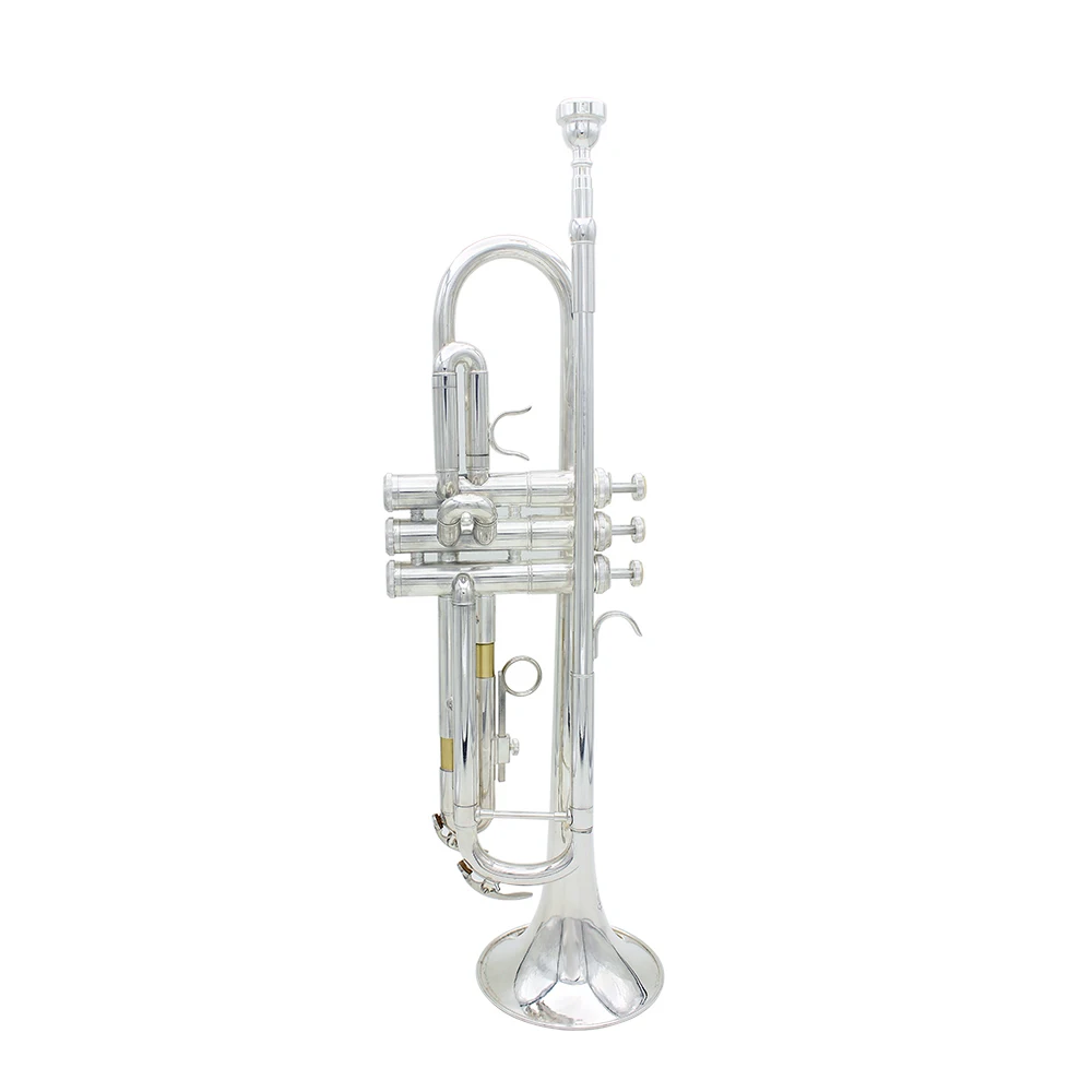 SLADE Silver Trumpet Brass Standard Bb Trumpet Set for Student Beginner with Hard Case Gloves 7 C Mouthpiece Accessories