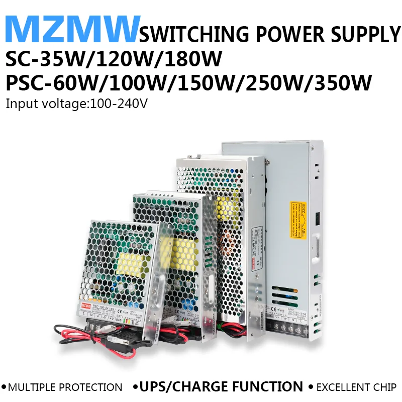 UPS/ฟังก์ชั่นชาร์จ Switching Power Supply 35W 60W 100W 120W 150W 180W 250W 350W 110/220V AC/DC 12V 24V 1