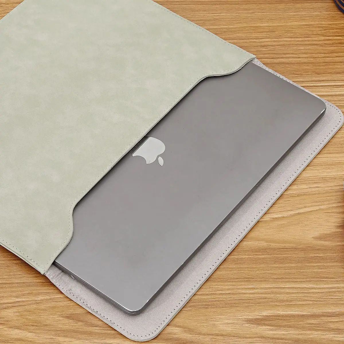 Matte pu Leather Laptop Sleeve Case Bolsa de Capa para Macbook Mac Book Ipad Air m1 m2 13 14 15 16 Pro 12 11 Polegadas - Imagem 3