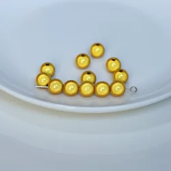 Satin Luster Imitation Pearl Glass Beads - Round, Dyed, Loose Spacer Beads for Jewelry and Vase Filler (Gold)