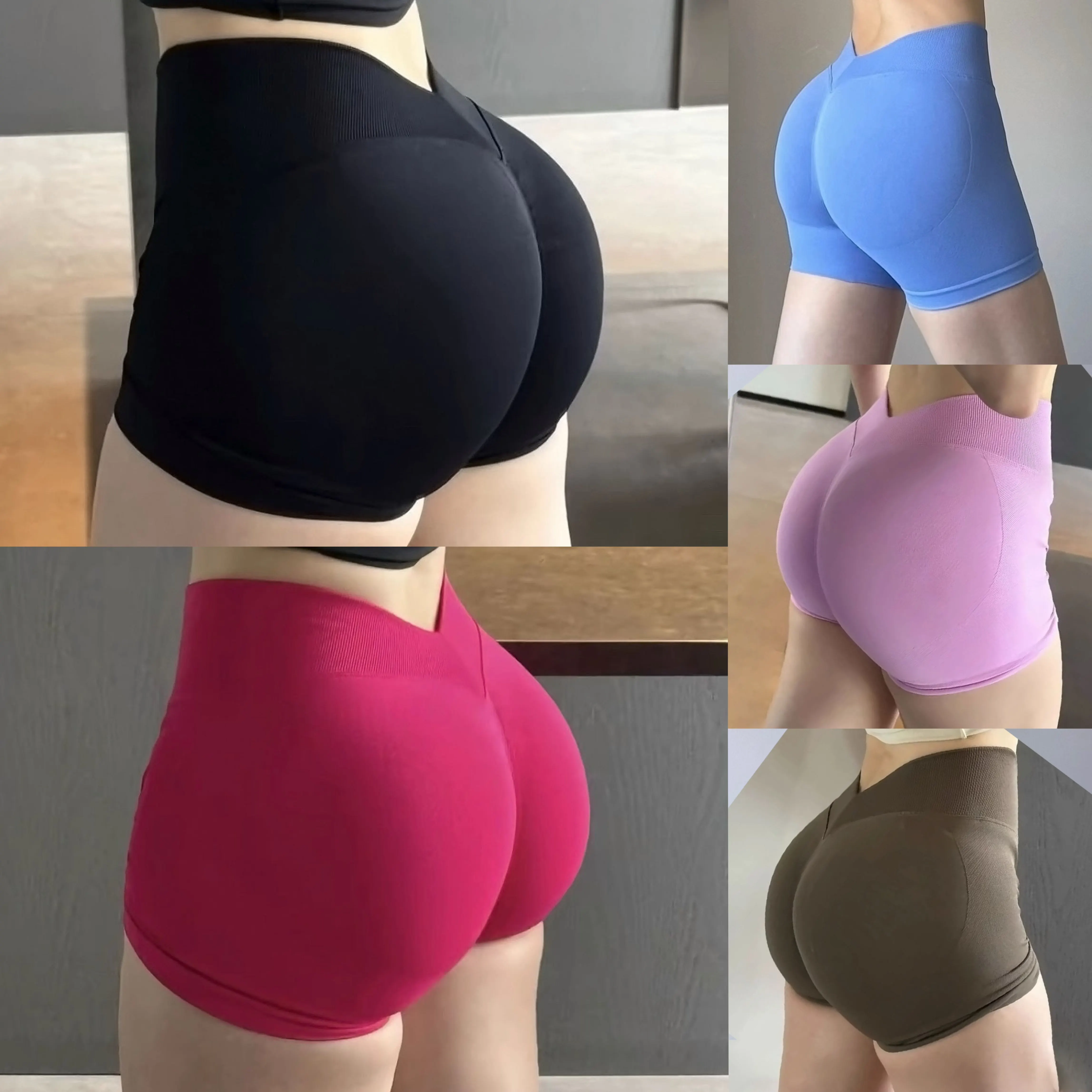 하이웨이스트 복숭아힙 리프팅 여성용 피트니스 짐 스포츠 반바지, 타이트핏 뱃살 보정 야외 러닝 트레이닝 요가용