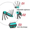 8 in 1 Folding Allen Wrench Set Metric Allen Key Set Tool Or Folding Tamper Proof Torx Key Set Portable Star Wrench Kit 3