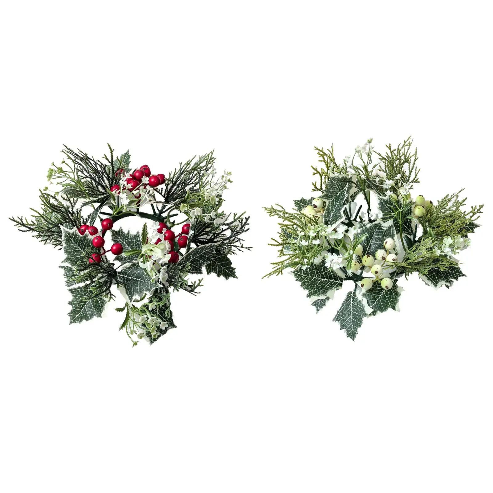 Candle Rings Wreath Farmhouse Artificial Leaves Greenery Candleholders Wreaths