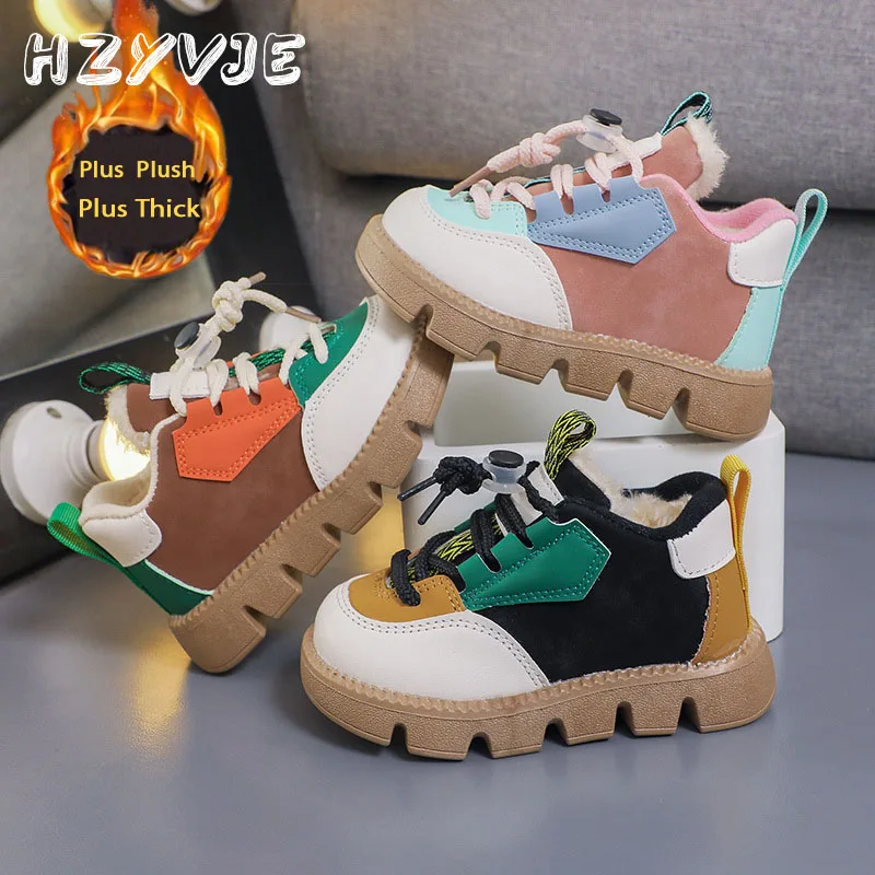 Winter Kid's Sports Shoes with Plush and Thickened Baby Walking Shoes Soft Soles Wear Resistant and Anti Slip 2-6Y Toddler Shoes new fashion young people s walking shoes can walk and slide sports shoes with wheels luminous roller skates for boys and girls