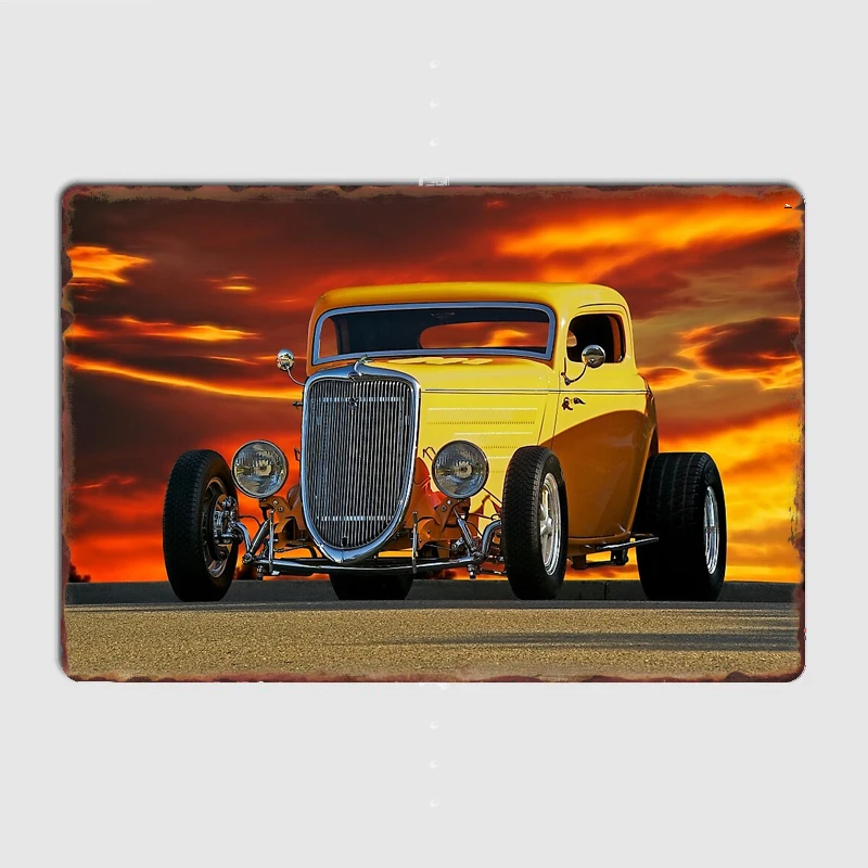 

1933 Ford Three Window Coupe Metal Plaque Poster Cinema Garage Bar Cave Personalized Mural Painting Tin Sign Poster