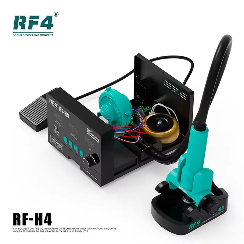 RF4 RF-H4 1200W Intelligent Hot Air Soldering Station Powerful Heat Gun BGA Rework Station for Cell Phone PCB Desoldering Repair 2