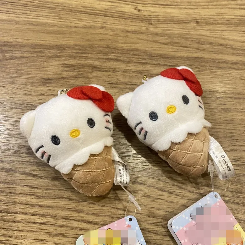 Hellokitty Summer Ice Cream Cone Plush Doll Pendant Kawaii Girls