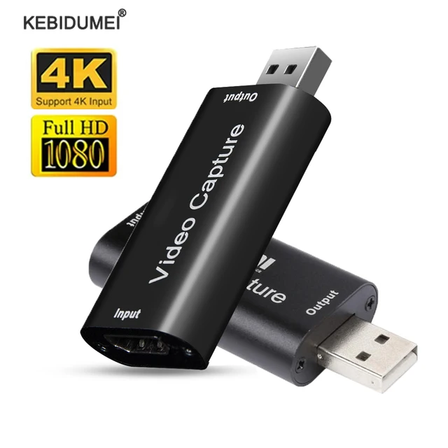 4K Video Capture Card USB2.0 HDMI-compatible 1080P 60fps Grabber Recorder for PS4 Game DVD Camera Recording Live Streaming