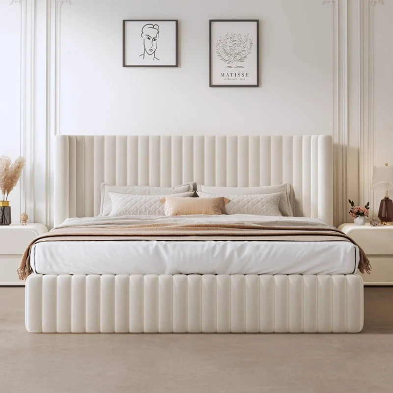 Lit de chambre de fille princesse Simple traduction lit de rangement Double moderne Cama Matrimonio multifonctionnel maison accessoires 1 Lit de chambre de fille princesse Simple traduction lit de rangement Double moderne Cama Matrimonio multifonctionnel maison accessoires 1
