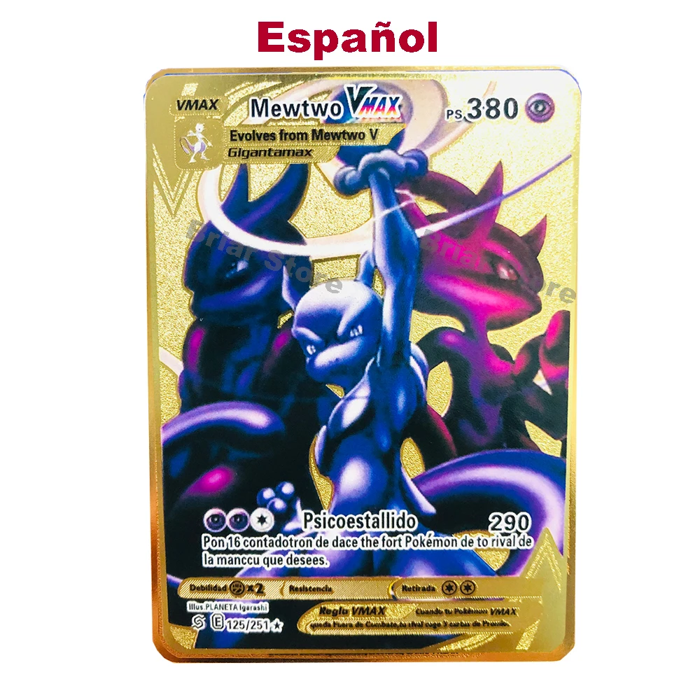 Gold Star Mewtwo Holographic Custom Pokemon Card – AcademGames