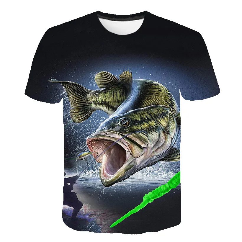 

New Summer Casual Natural Wind 3d Printing Fishing Graphic T-shirt Men's Women's Children's Sports Breathable Lightweight Top