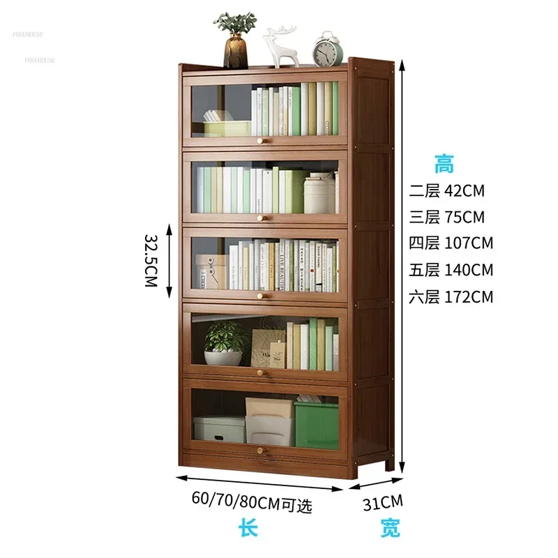 Simple Children's Bookcases Rack Solid Wood Bookshelves Simple Living Room Multi-layer Storage Shelves Children's Furniture