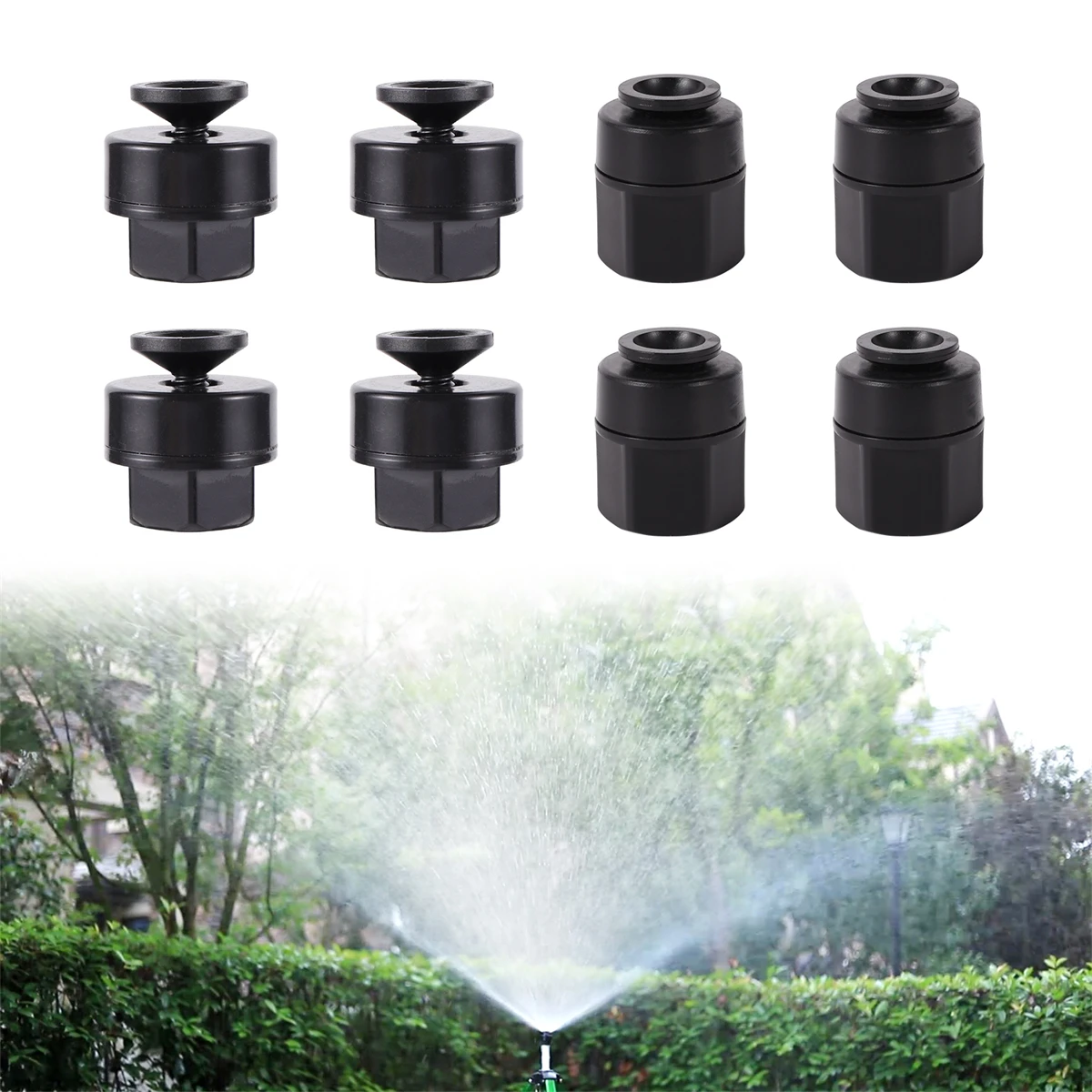 360 Grad drehbarer Sprinklerkopf, 1/2 Zoll, 3/4 Zoll Innengewinde, Schnittstelle, Garten, Rasen, Bewässerung, einstellbare Brechungsdüse, 5/10 Stück