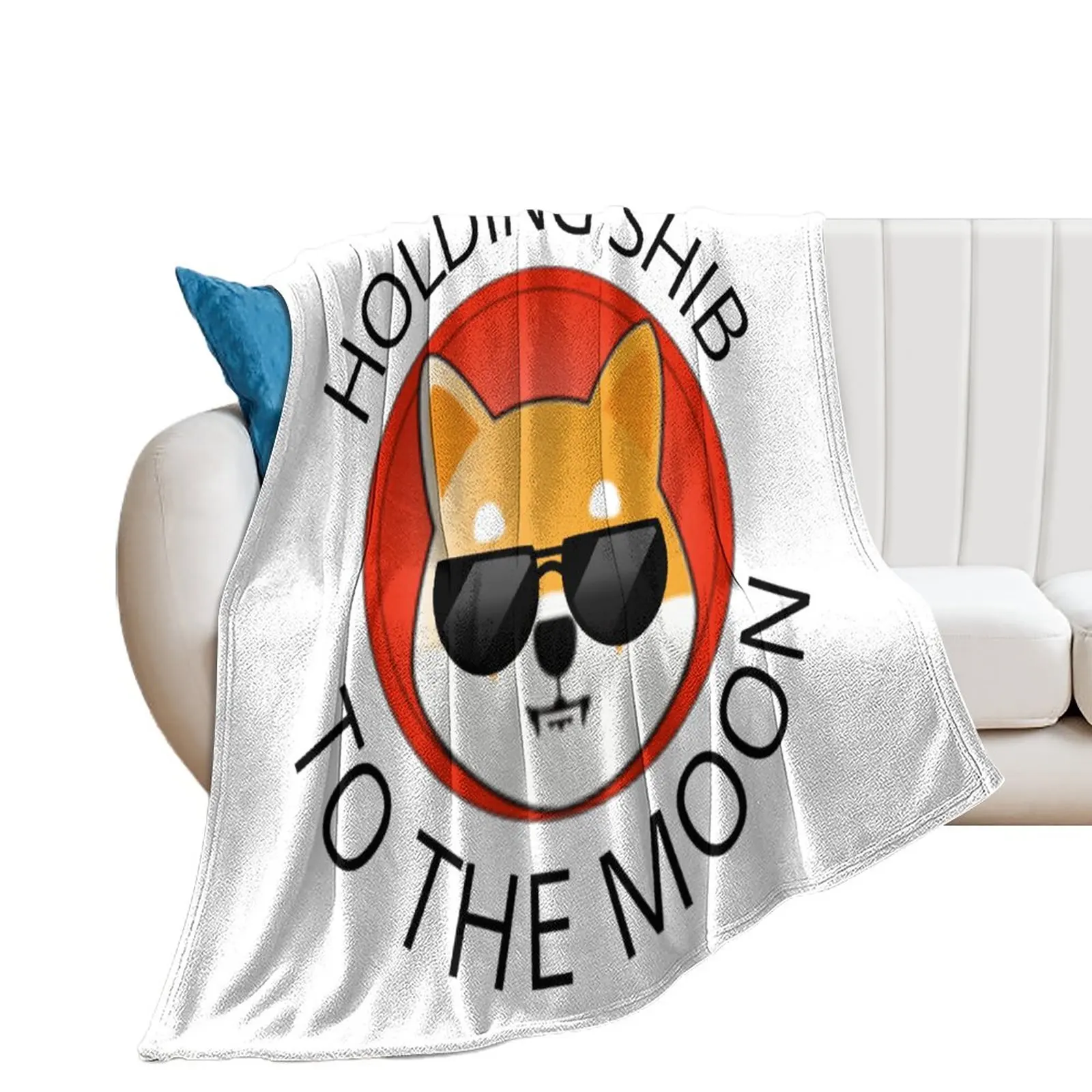 

Shib Coin Shiba Inu Crypto To The Moon Woollen Blanket Sports Activities Novelty Tapestries Snug Resist Wrinkling