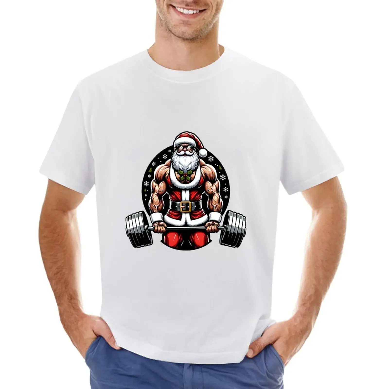 

Ho-Ho-Ho-lift - Powerlifting Santa Claus Festive Fitness Design T-shirt vintage clothes anime mens plain t shirts