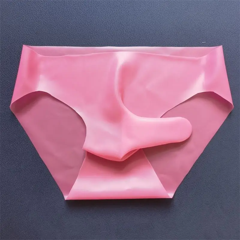 Mens Underwear Rubber Briefs Separation Trunk Penis Hole Seamless Sexy Panties Lingerie Gay Thongs Hot Sex Tools G String Latex