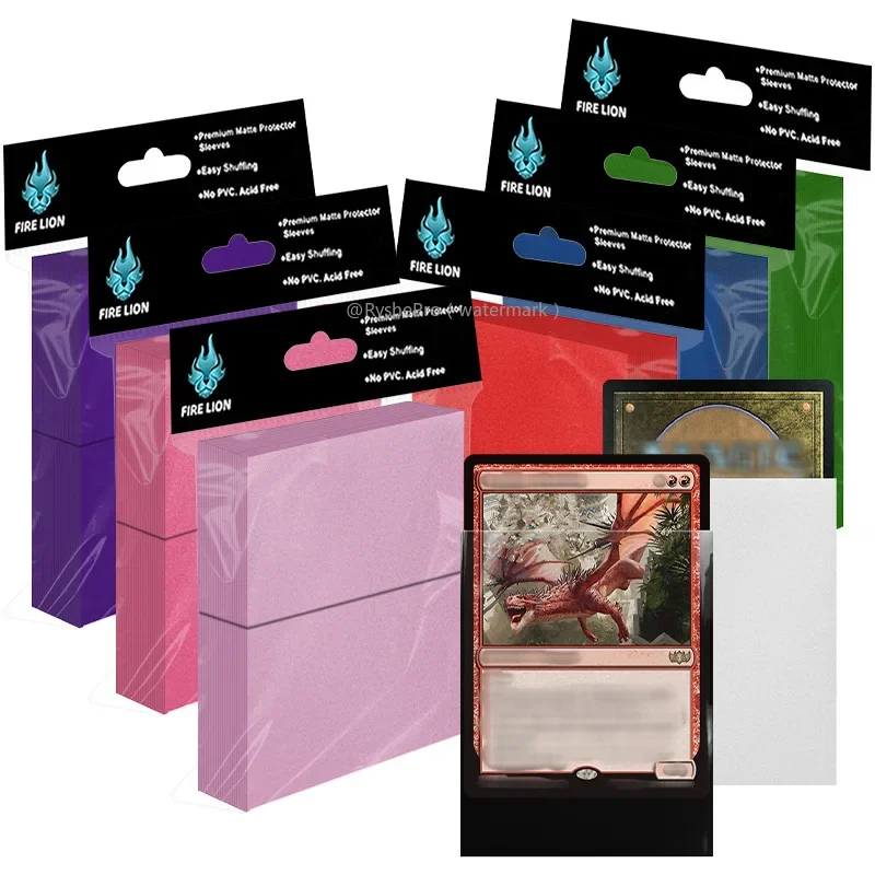100 Stück Matte Kartenhüllen TCG für Magic Kartenhüllen Kartenspiel 66×91mm Kartenschutz für PKM MTG PTCG Sammel- und Sportkartenspiele