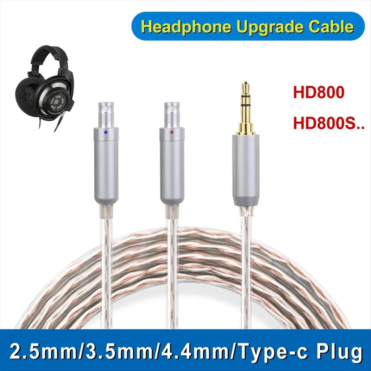 (ABDH) 헤드폰 변환기 SENNHEISER HD800 HD800S HD820 Dharma/D1000 오디오 어댑터용 듀얼 3.5mm 여성용 잭 이어버드 어댑터