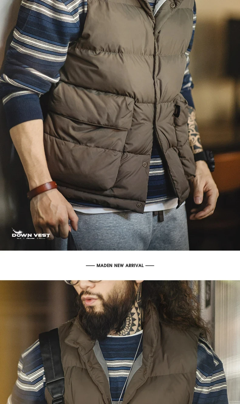 Maden Men's Puffer Vest Styling 5