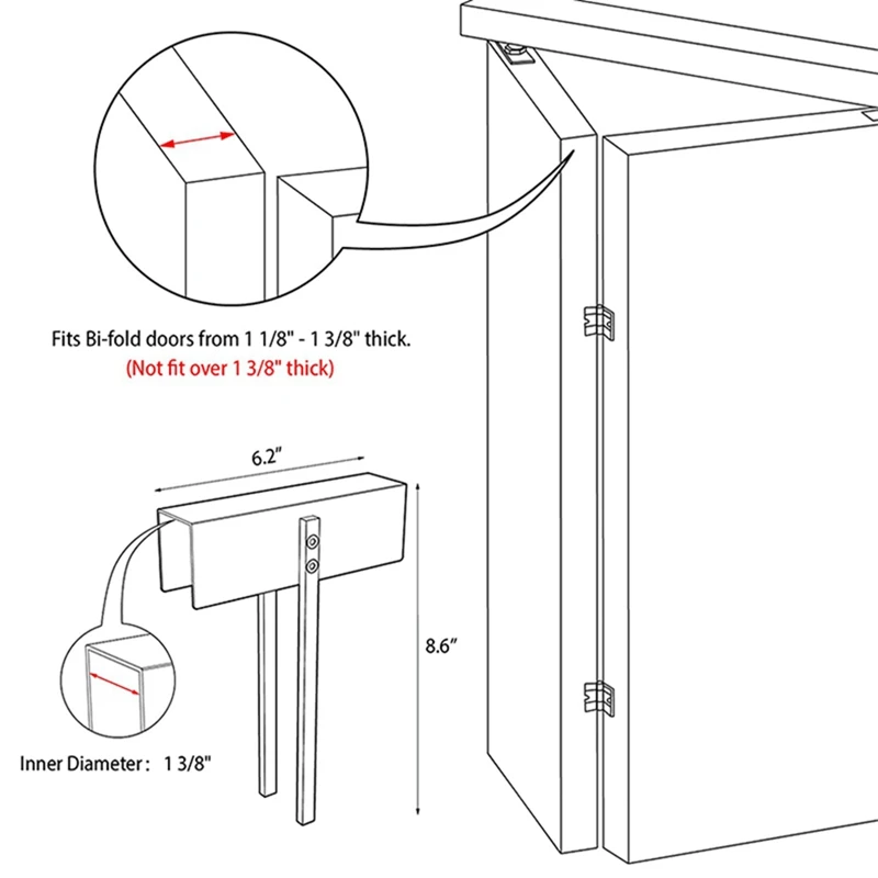 1Pcs Metal Bifold Door Lock-Double Door Child Safety Locks Keep Toddler, Cats&Dogs Out Of Closets, Cabinets Easy Install