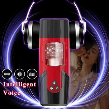 Automatic Male Masturbator Cup Blowjob Vibration Rotation Telescopic Sucking Vagina Masturbation Penis Oral Sex Toys For Adults