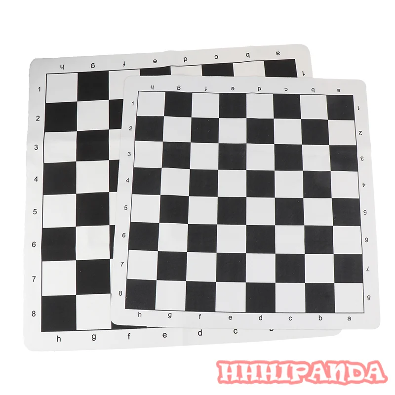 

Черно-белая портативная шахматная доска 43 см 51 см искусственная кожа мягкая настольная доска для детских образовательных игр