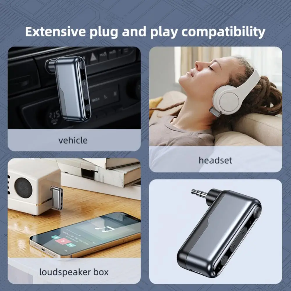 2 In 1 Car Bluetooth-compatible 5.3 Wireless Audio Receiver Car Transmitter Adapter Jack Bluetooth Headphone Receiver Handsfree