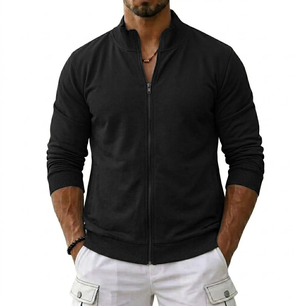 Outdoor-Sweatshirts mit Reißverschluss für Herren, Kapuzenmäntel, leichte Langarm-Cardigan-Jacken für den Herbst, Arbeitsjacken, luxuriöse Herrenbekleidung. – Detail 4