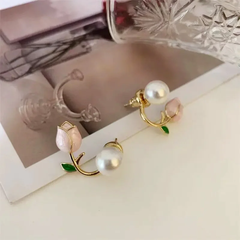 韓国【TATIANA】(silver925) present pearl rose earring Tatiana Earrings - Shop Statement Earrings | Dareth Colburn