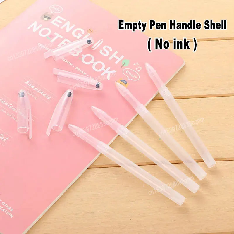 10/20/30/50/100Pcs Set No Ink Empty Transparent Gel Pen Handle Shell For Office School Writing Stationery Accessories Supplies 6