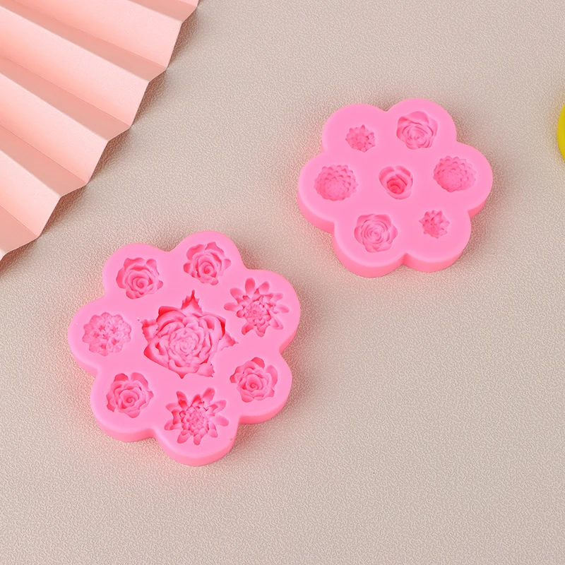 

1Pc Rose Peony Flower Silicone Mold Cupcake Fondant Cake Decorating Tools DIY Chocolate Cookie Kitchen Baking Mould